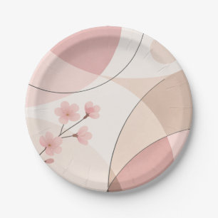Prato de Papel Geométrico Minimalista Sakura Moder