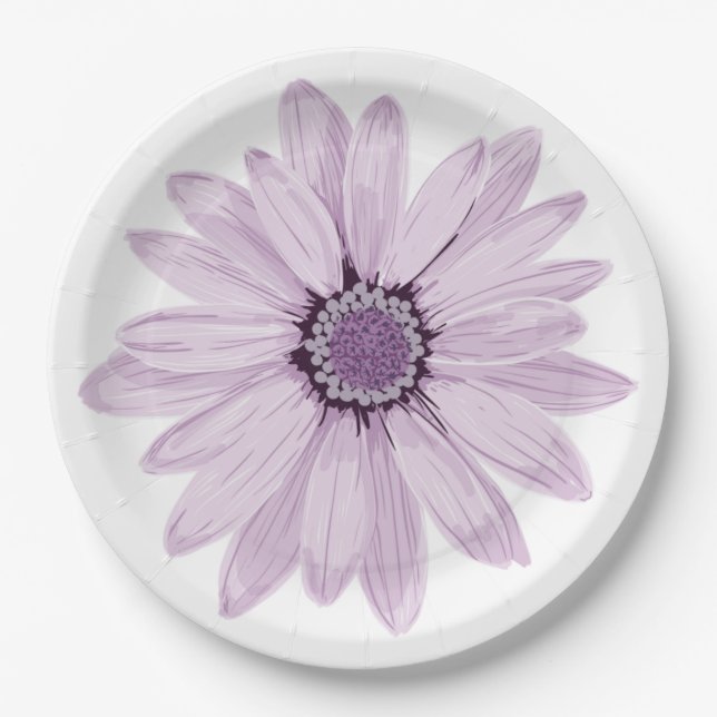Prato De Papel Gerbera Roxa Bonita (Frente)