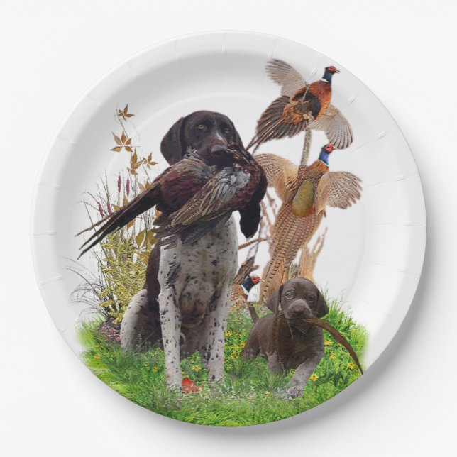 Prato De Papel German Shorthaired Pointer    Sticker (Frente)