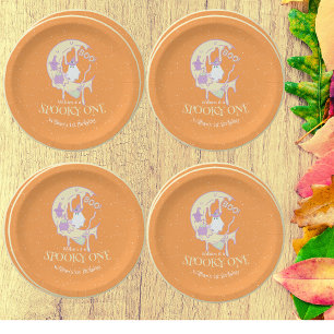 Prato De Papel Ghost Boo Moon Spooky One Boy Halloween Aniversári