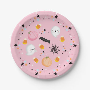 Prato De Papel Ghost Halloween Birthday Pink Spooktacular