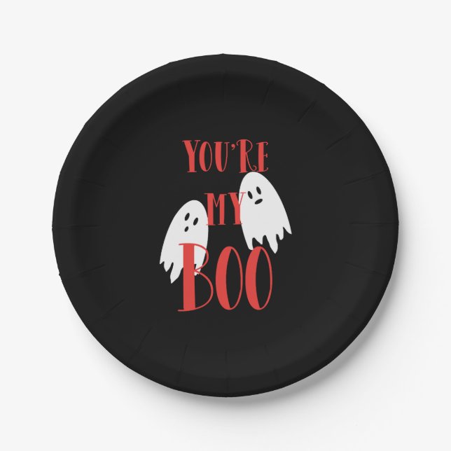 Prato De Papel Ghost Halloween Boo (Frente)