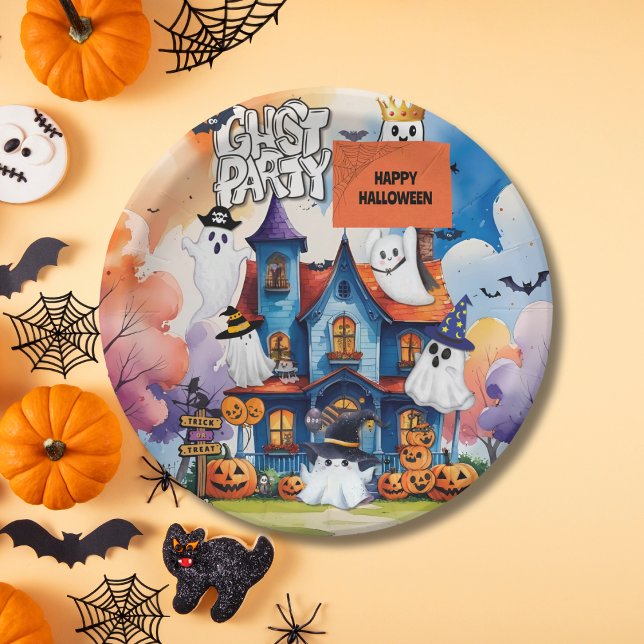 Prato De Papel Ghost Party Kids Halloween (Criador carregado)