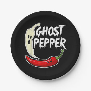 Prato De Papel Ghost Pepper Funny Spicy Hot Halloween Peppe