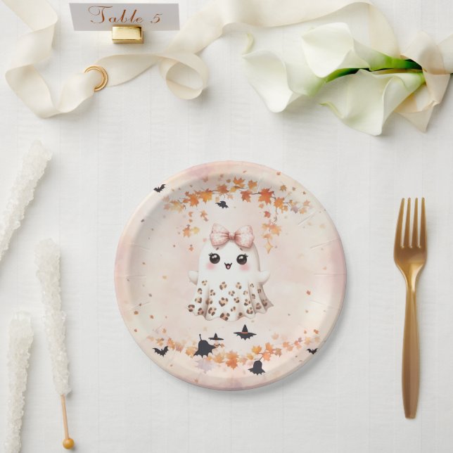 Prato De Papel Ghost Pumpkin Bat Halloween (Casamento)