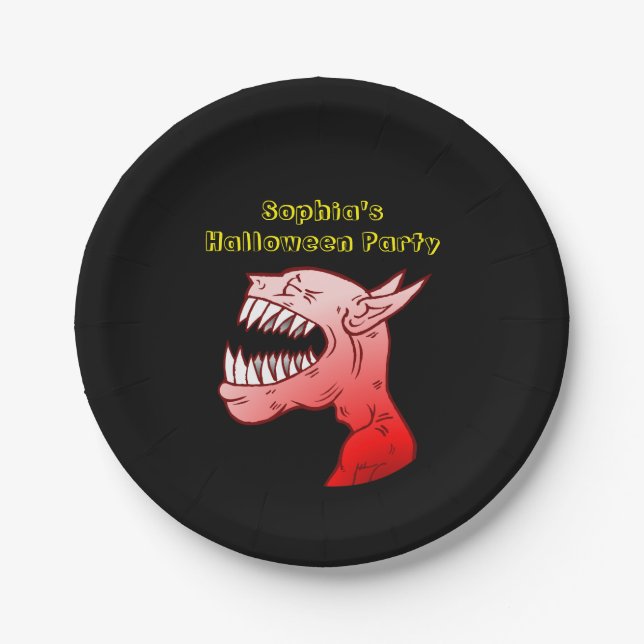 Prato De Papel Ghoul com uma risada agradável (Frente)