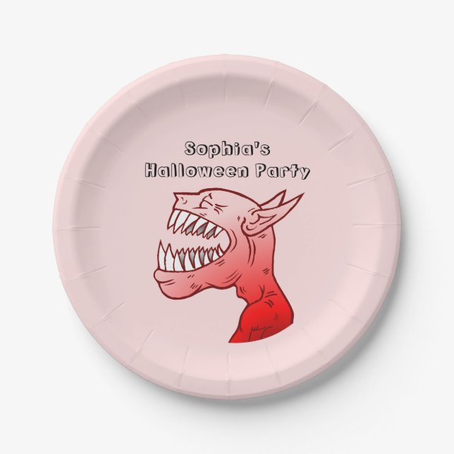 Prato De Papel Ghoul com uma risada agradável (Frente)