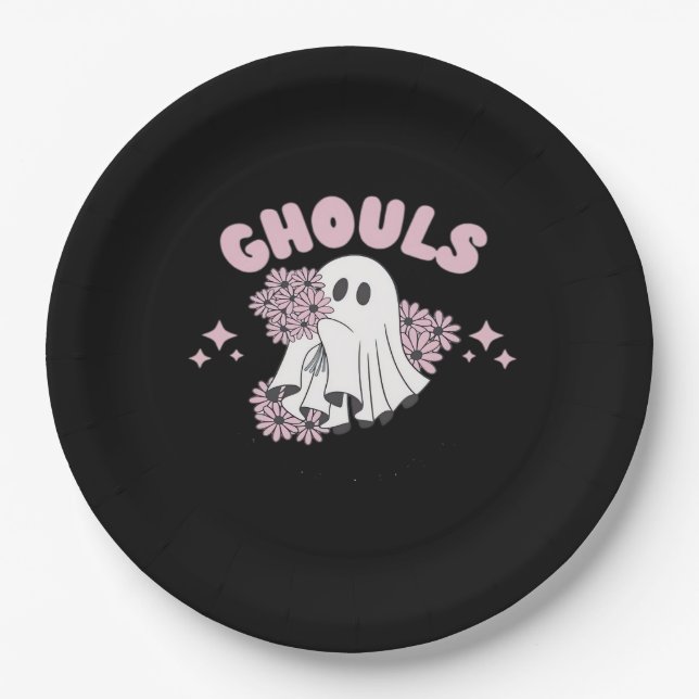 Prato De Papel Ghouls Só Quer Divertir-Se Com A Arte Básica Do Ha (Frente)