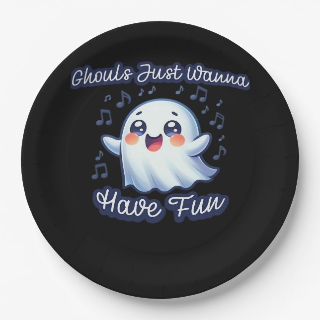 Prato De Papel Ghouls Só Quer Divertir-Se Com Sloth E Slogan (Frente)