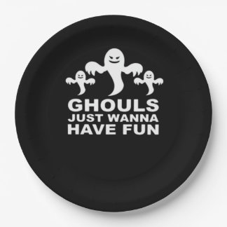 Prato De Papel Ghouls Só Quer Divertir-Se No Halloween Engraçado