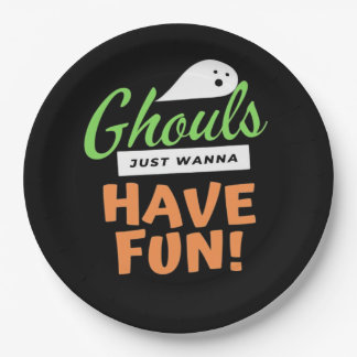 Prato De Papel Ghouls Só Quer Se Divertir - Halloween Ghouls Fund