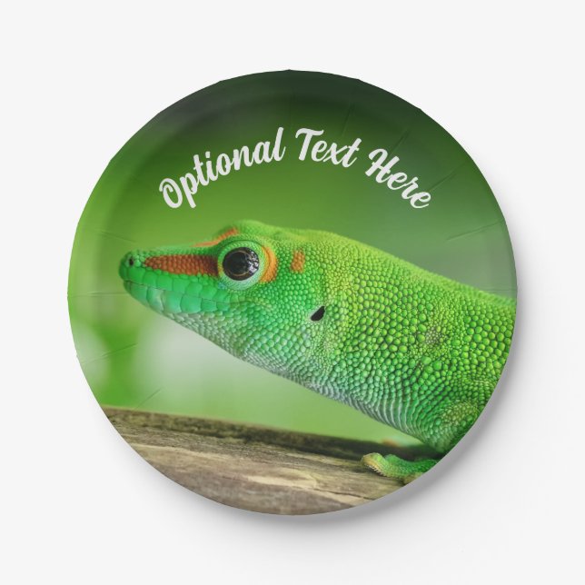 Prato De Papel Giant Green Day Gecko - Phelsuma grandis (Frente)