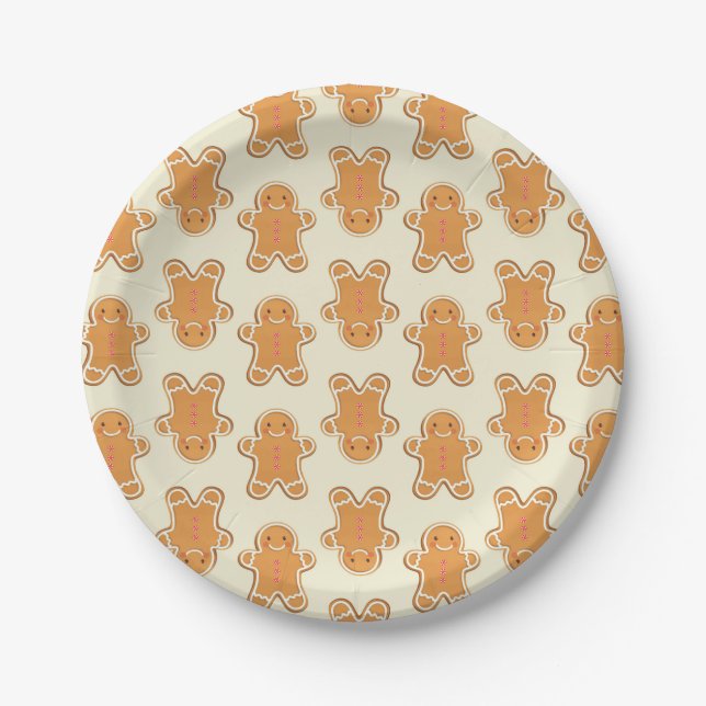 Prato De Papel Gingerbread Baby Cookies Paper Plates Christmas (Frente)