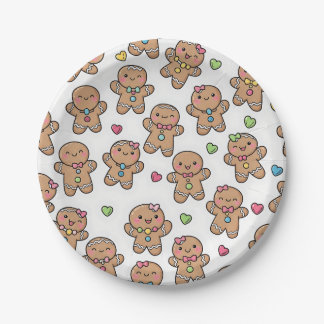 Prato De Papel Gingerbread Men Christmas Paper Plates
