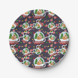 Prato De Papel Gingerbread Snow Globes