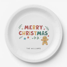 Prato De Papel Gingerpão bonito personalizado Natal