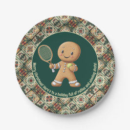 Prato De Papel Gingerpão Tênis Grand Slam 🎾 🎄 texto personaliza