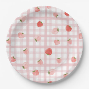 Prato De Papel Gingham Berry Party Plates