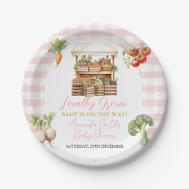 Prato De Papel Gingham, Chá de fraldas de mercado fresco, crescid