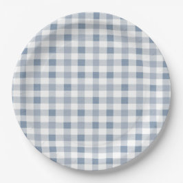 Prato De Papel Gingham Chá de fraldas de Pequeno Cutie Pie Bluebe