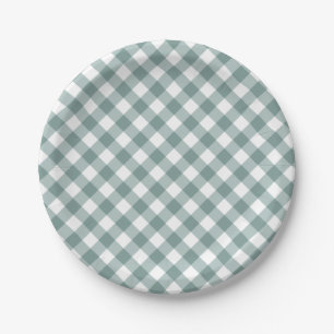 Prato De Papel Gingham - Chá de fraldas Russo de outono