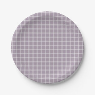 Prato De Papel Gingham Simples Roxo Chá de fraldas Neutro de Gêne