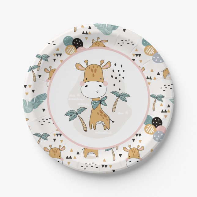 Prato De Papel Giraffe Paper Plates (Frente)