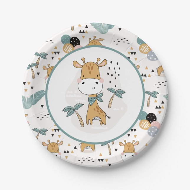 Prato De Papel Giraffe Paper Plates (Frente)