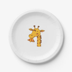 Prato De Papel Giraffe pizza comida hamburger fofo feliz aniversá