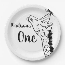 Prato De Papel Giraffe Zoo Animal Selvagem Selvagem Selvagem