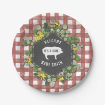 Girl Baby Q Wildflower Gingham Chá de fraldas