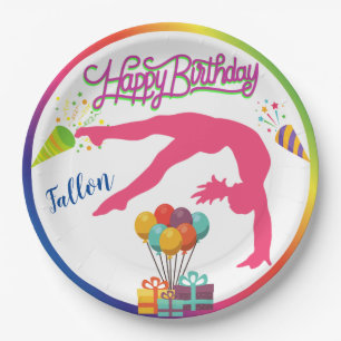 Prato De Papel Girls Birthday Gymnastics Handspring Trim