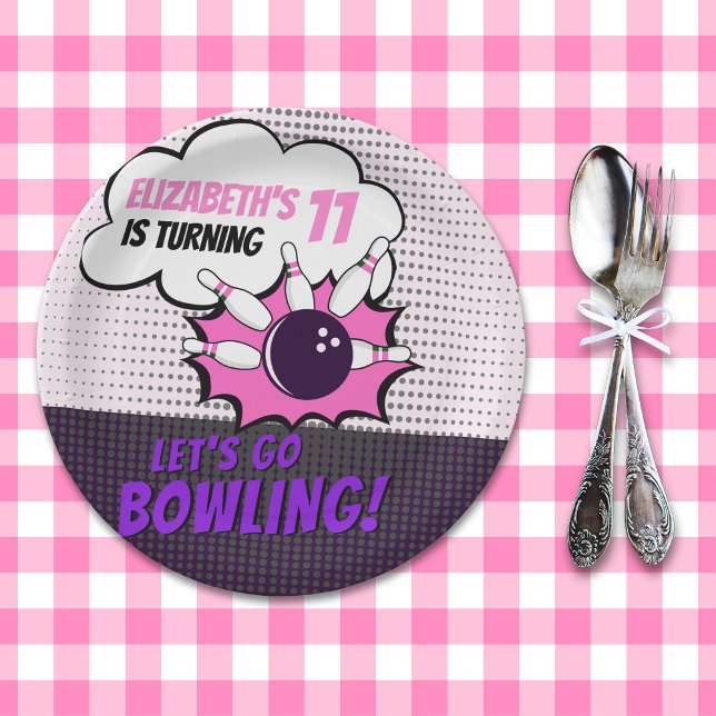 Prato De Papel Girls' Bowling Birthday Bash (Criador carregado)