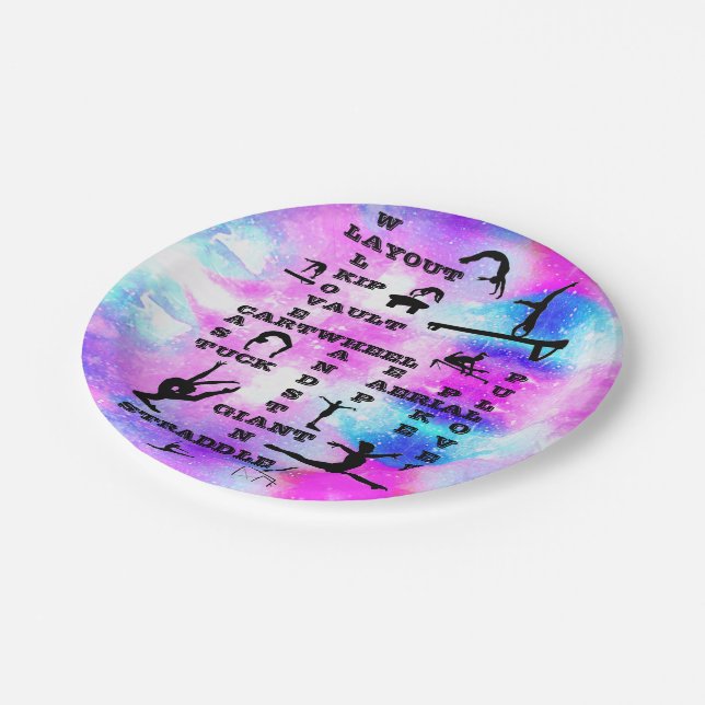 Prato De Papel Girls Gymnastics Skills Crosswords (8) Papelão (Inclinado)