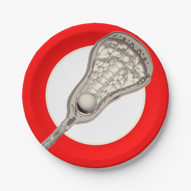 Prato De Papel Girls Lacrosse Team Red (Frente)