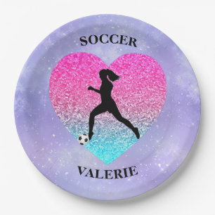 Prato De Papel Girls Love Soccer