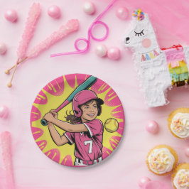 Prato De Papel Girls Softball Festa de aniversário