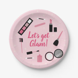 Prato De Papel Girly Pink Makeup Glamor Birthday