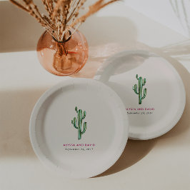 Prato De Papel Glam Cactus Wedding
