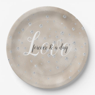 Prato De Papel Glam Sparkle diamante champagne blush glitz