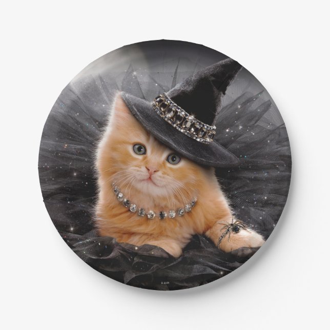 Prato De Papel Glamorous Witch Kitten (Frente)