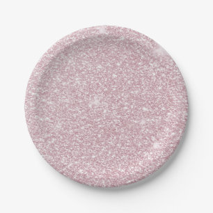 Prato De Papel Glitter cintilante cintilante rosado e brilhante a