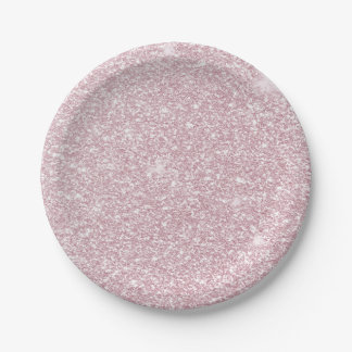 Prato De Papel Glitter cintilante cintilante rosado e brilhante a