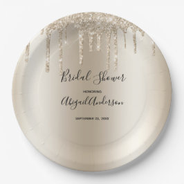 Prato De Papel Glitter de Champanhe Trendência do Chá de panela G