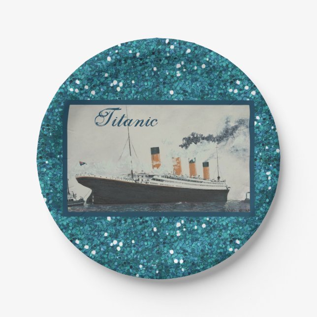 Prato De Papel Glitter - Grelha - Titanic (Frente)