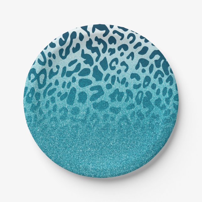 Prato De Papel Glitter Leopard (Frente)