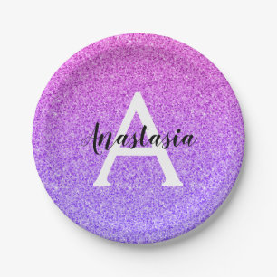 Prato De Papel Glitter Purple Glitter Glitter Gelado Girassol Mon