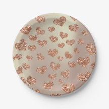 Glitter Rosa Foxier Dourado Hearts Confetti Cobre