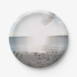 Prato De Papel Glória Do Sol Na Praia