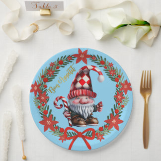 Prato De Papel Gnome Bon Appétit Holiday Plate